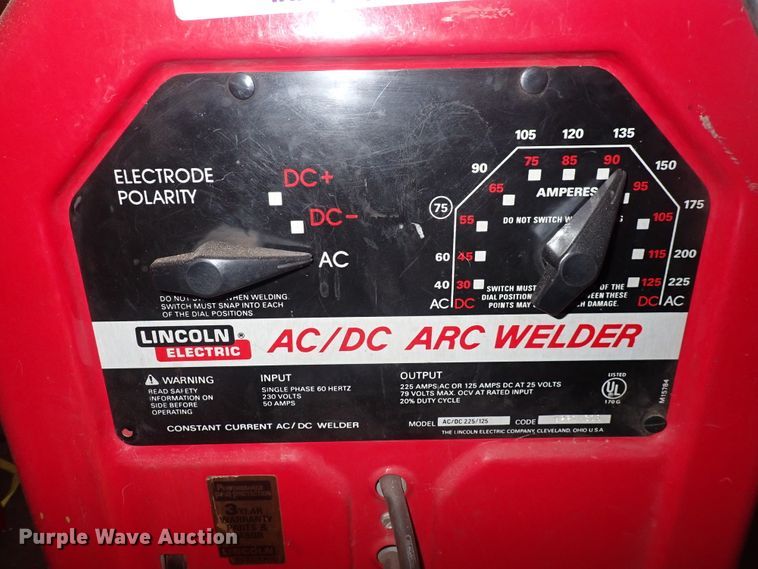 image for item IB9131 Lincoln 225/125  arc welder