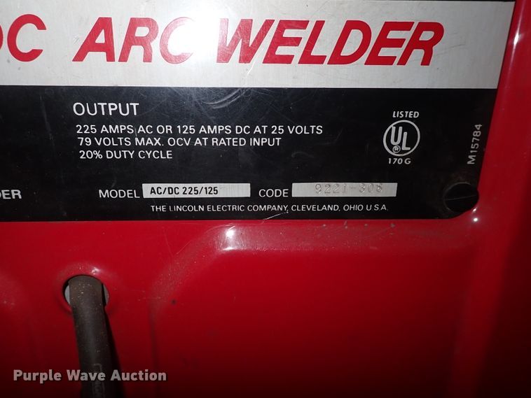 image for item IB9131 Lincoln 225/125  arc welder