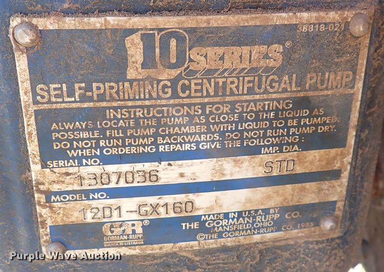 image for item IB9169 Gorman Rupp 12D1-GX160  pump