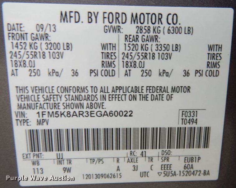 image for item JQ9346 2014 Ford Explorer Police Interceptor  SUV