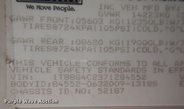 image for item KA9408 2007 Thomas Built  school bus