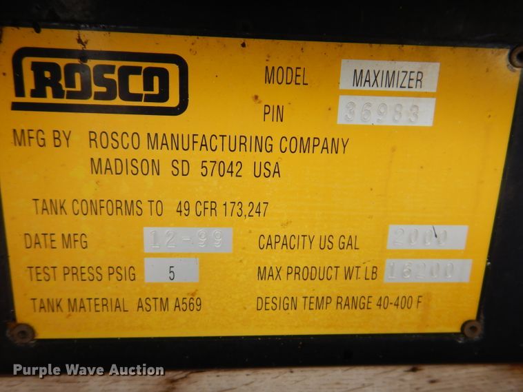 image for item KA9443 2000 Sterling L8511  oil distributor truck