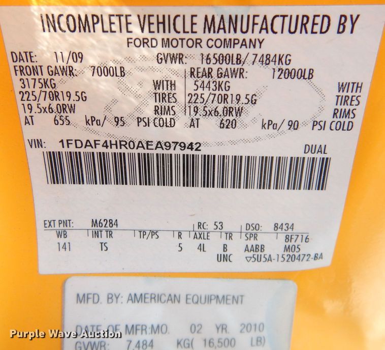 image for item KP9775 2010 Ford F450 Super Duty XL  flatbed truck