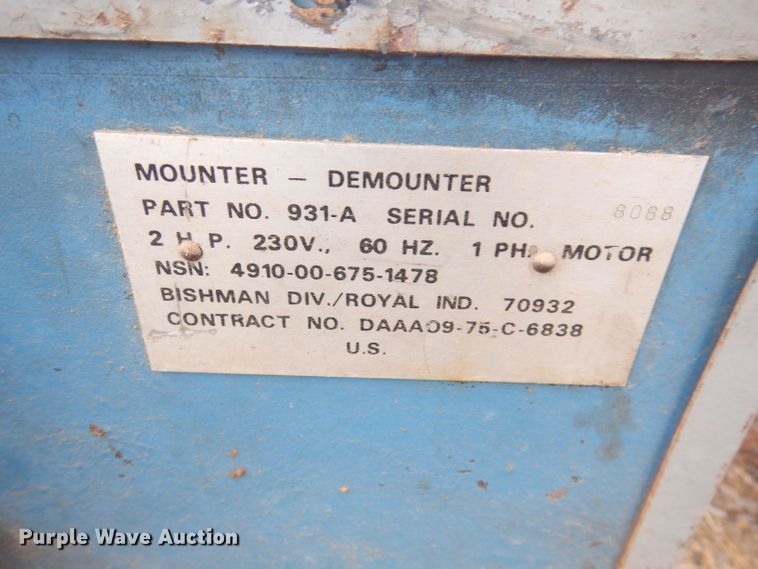 image for item KP9823 Bishman 931A  tire machine