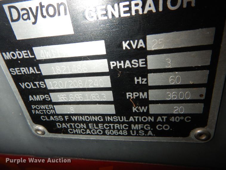 image for item KP9844 Dayton generator