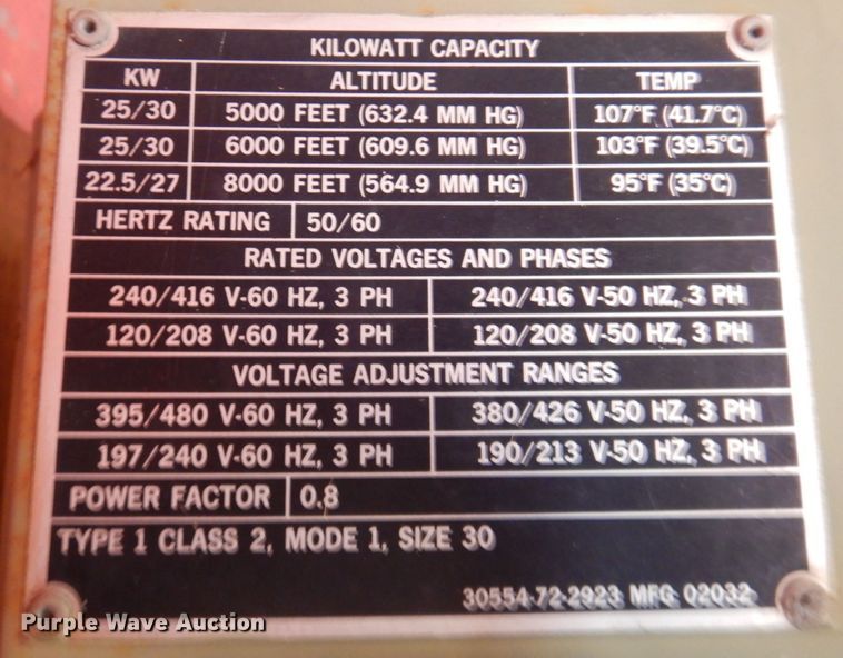 image for item KX9243 1988 John R Hollingsworth MEP-005A  generator