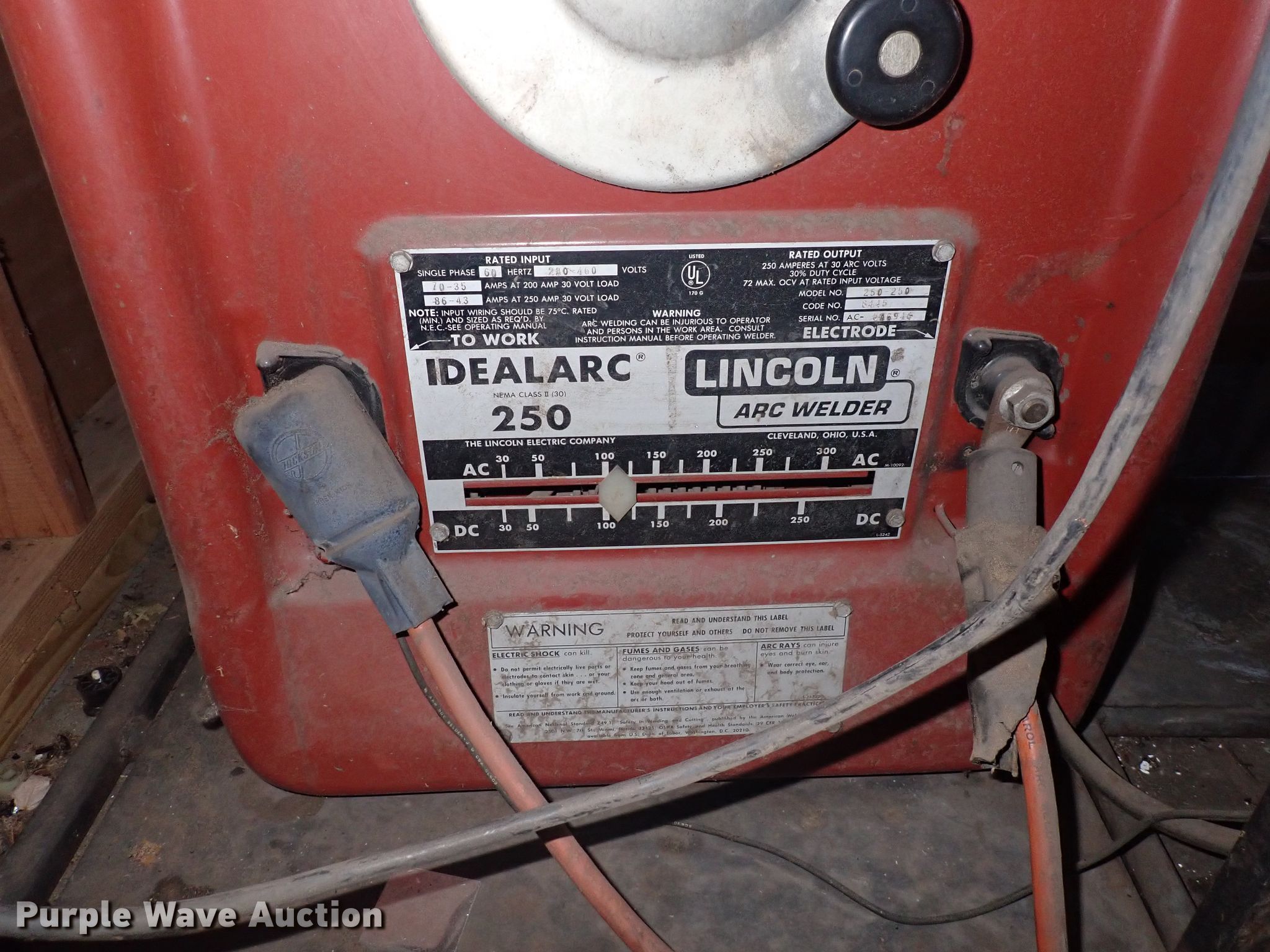 Lincoln Idealarc 250 arc welder in Nickerson, KS Item IB9140 sold