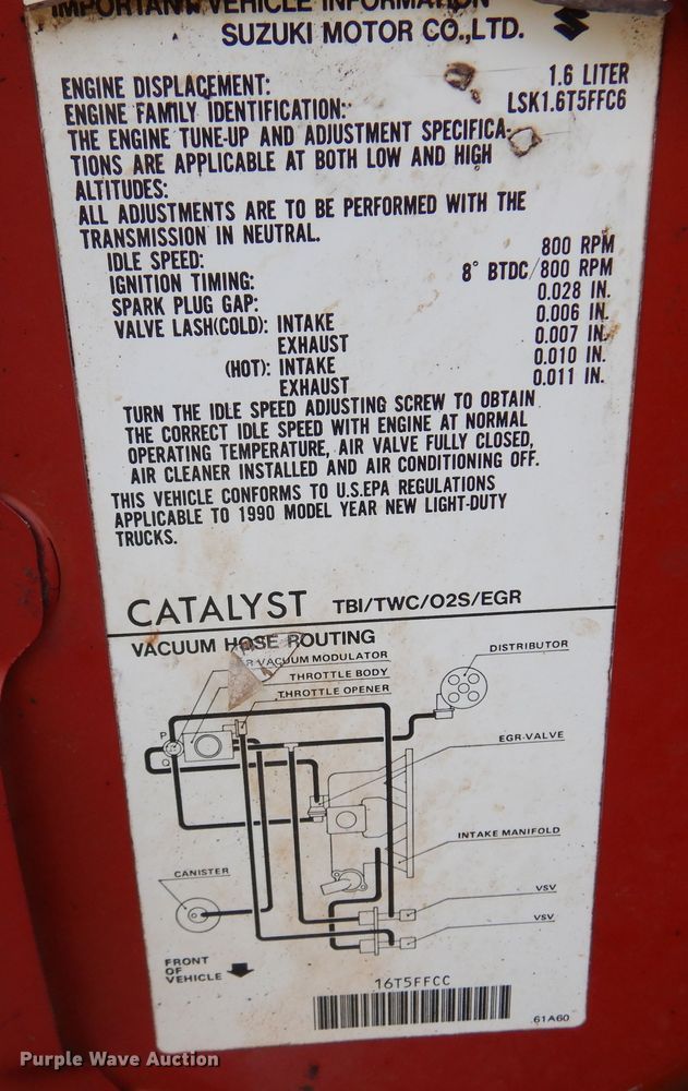 image for item DM5179 1989 Suzuki Sidekick  SUV