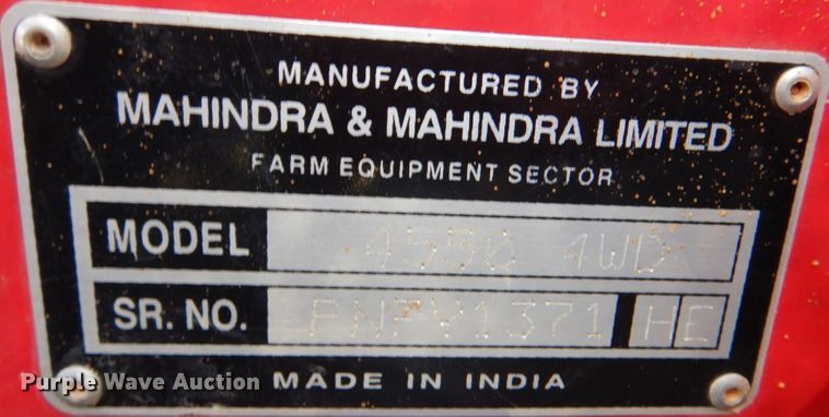 image for item IR9221 2015 Mahindra 4550  MFWD tractor
