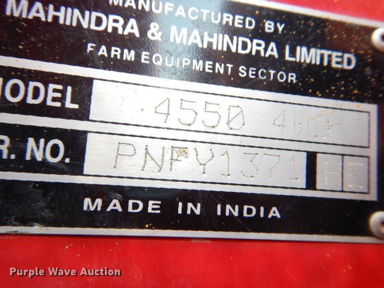 image for item IR9221 2015 Mahindra 4550  MFWD tractor
