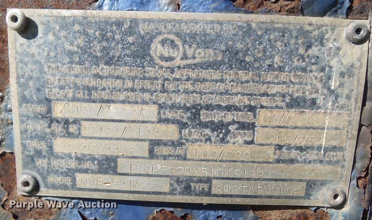 image for item DA7170 2005 NuVan NVF-53102  side curtain trailer