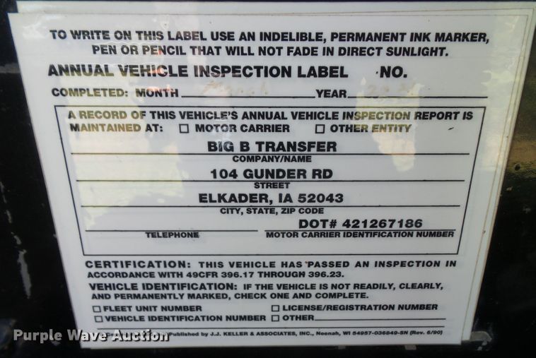 image for item DA7173 2013 B&B Trailers CDT24 650T  fertilizer delivery trailer