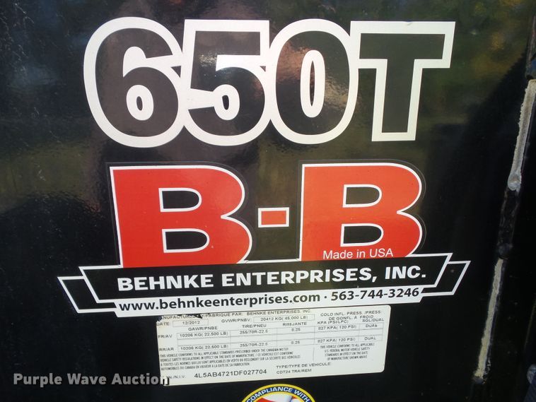 image for item DA7173 2013 B&B Trailers CDT24 650T  fertilizer delivery trailer