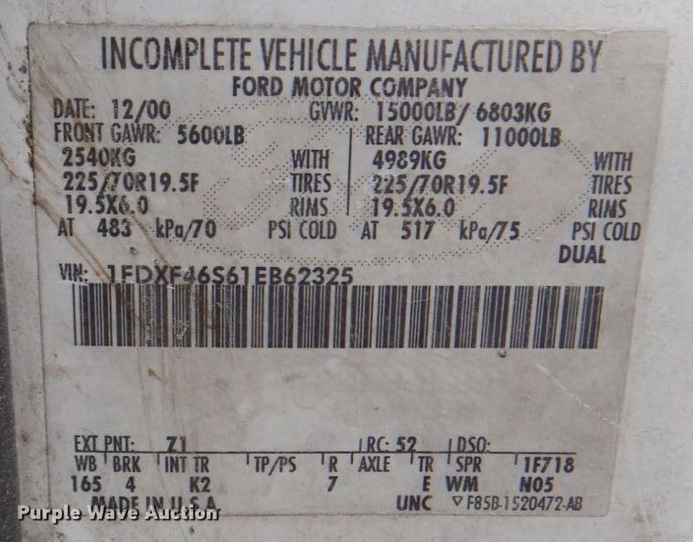 image for item DH7297 2001 Ford F450 Super Duty  bucket truck