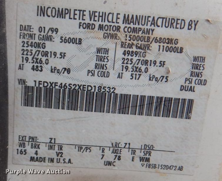 image for item DH7298 1999 Ford F450 Super Duty  bucket truck