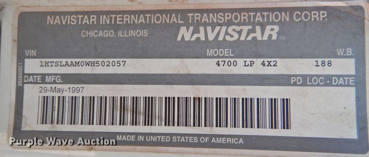 image for item DK2444 1998 International 4700  flatbed truck