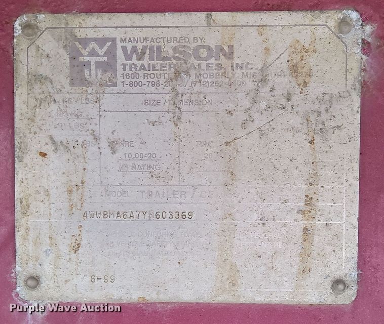 image for item DL6456 2000 Wilson  flatbed trailer