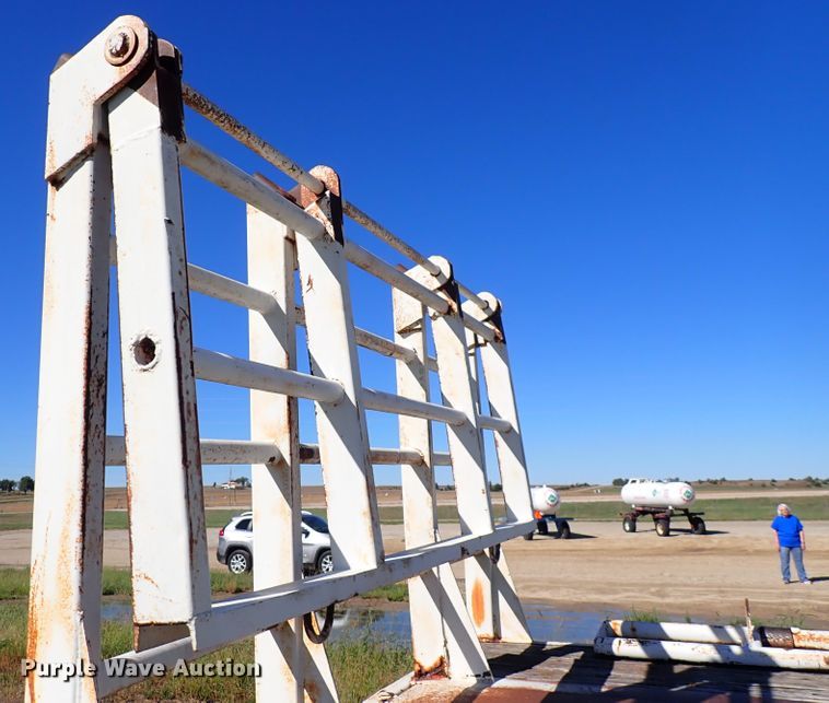 image for item DL7697 1977 Wilson  flatbed hay trailer