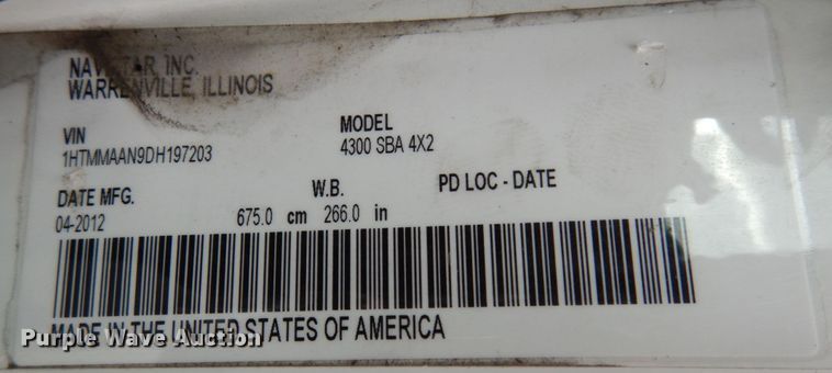 image for item JI9407 2013 International 4300  box truck