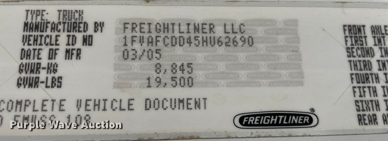 image for item JQ9405 2005 Freightliner M2 106  Crew Cab flatbed truck