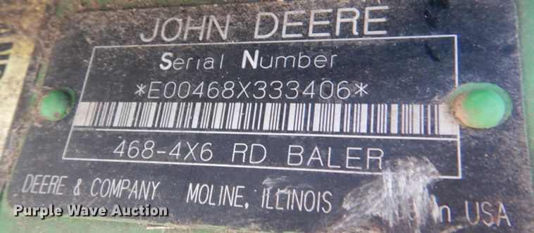 image for item DL0614 2007 John Deere 468  round baler