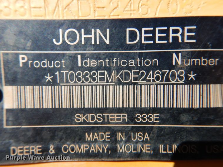 image for item DM5210 2013 John Deere 333E  tracked skid steer loader