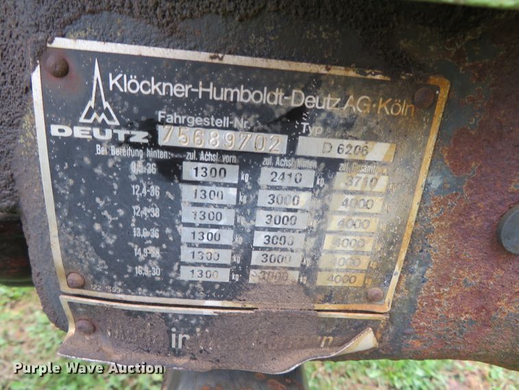 image for item DN7763 Deutz D6206  tractor