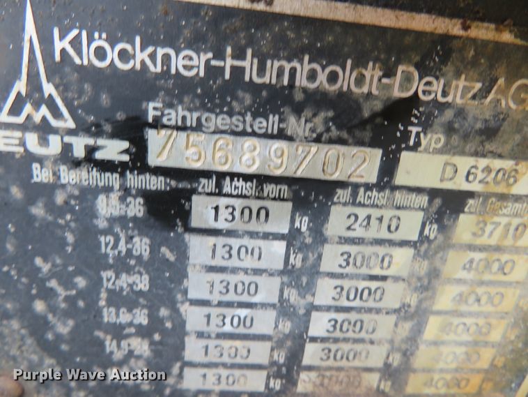 image for item DN7763 Deutz D6206  tractor