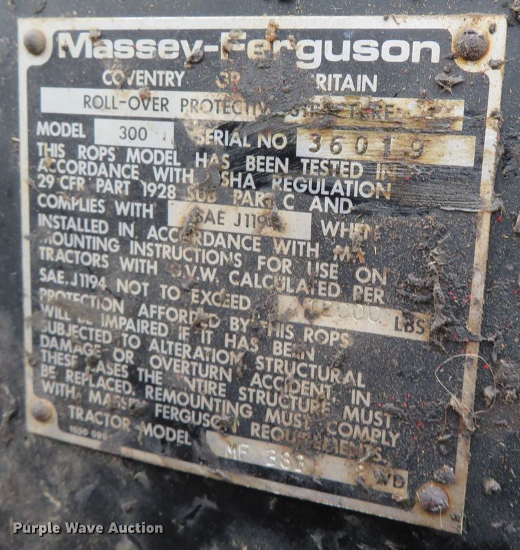 image for item DN7765 1995 Massey Ferguson 383  tractor