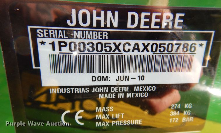image for item DN8786 2010 John Deere 3038E  MFWD tractor