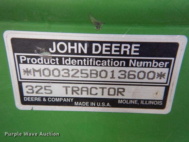 image for item IH9021 John Deere 325  lawn mower