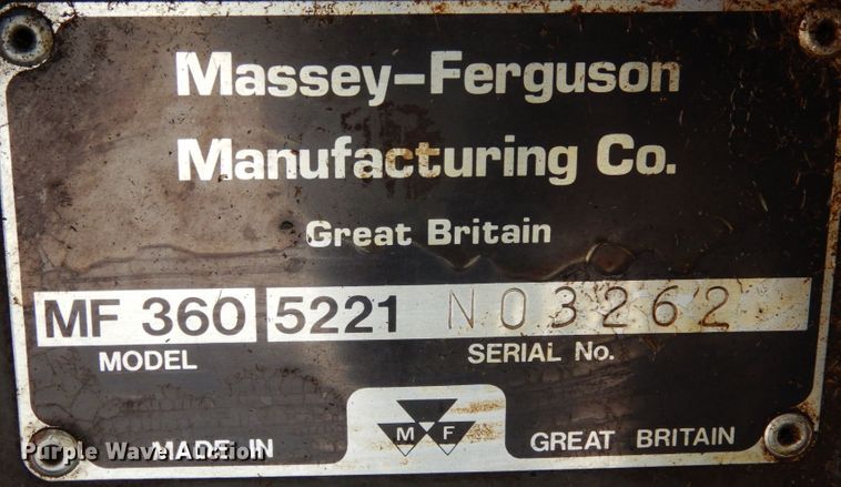 image for item JI9400 1988 Massey Ferguson 360  tractor