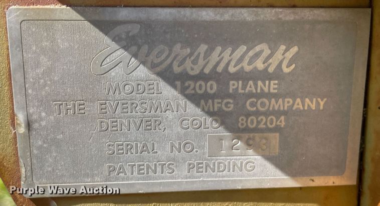 image for item JQ9425 Eversman 1200  land leveler