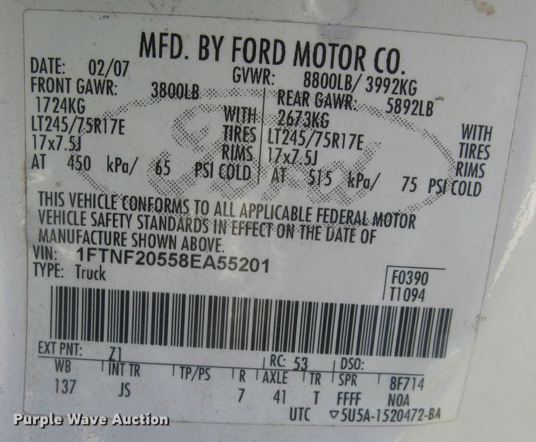 image for item DG5314 2008 Ford F250 Super Duty XL  utility bed pickup truck