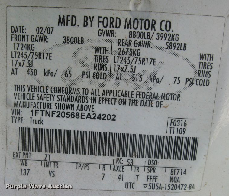 image for item DG5315 2008 Ford F250 Super Duty XL  pickup truck