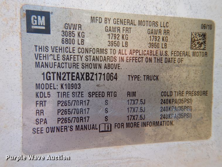 image for item DJ7415 2011 GMC Sierra 1500  pickup truck