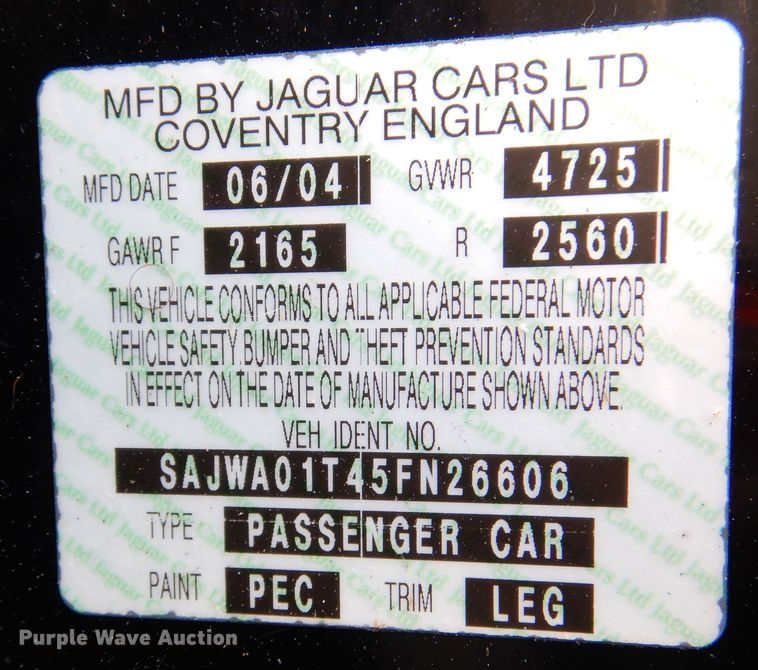 image for item DJ7416 2005 Jaguar S-Type