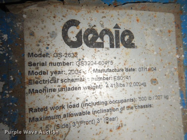 image for item DK1262 Genie GS2632  scissor lift