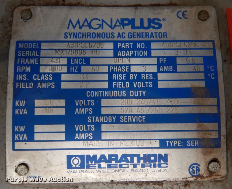 image for item DL0603 2013 Caterpillar NPS-150-T4I  generator
