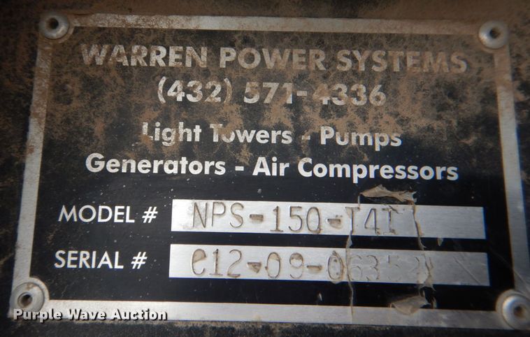 image for item DL0603 2013 Caterpillar NPS-150-T4I  generator