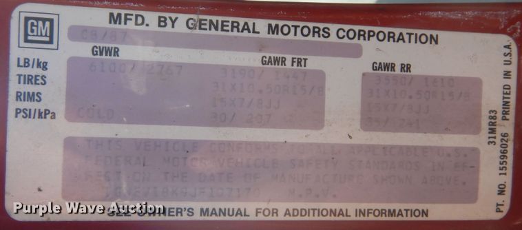 image for item DL6418 1988 Chevrolet Blazer  SUV