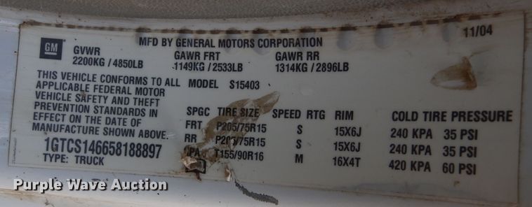 image for item DL6444 2005 GMC Canyon  pickup truck