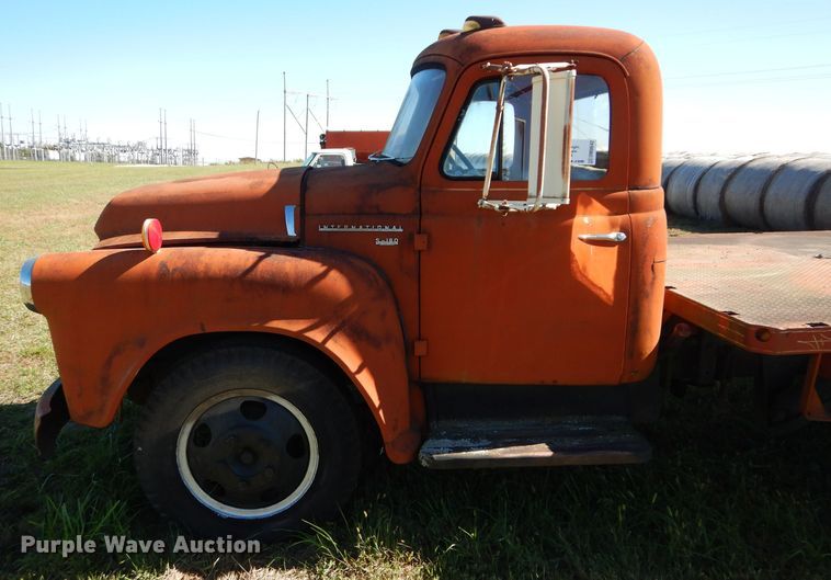 image for item DM0642 1956 International S162  dump flatbed truck