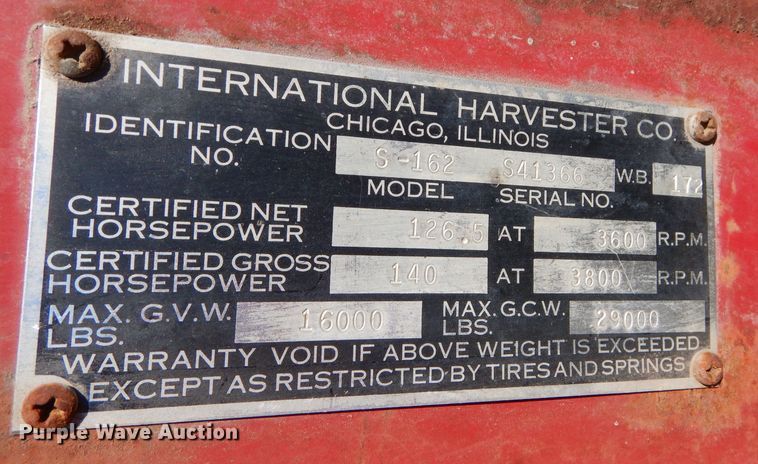 image for item DM0642 1956 International S162  dump flatbed truck