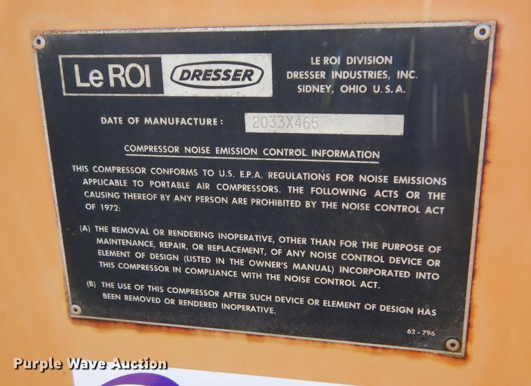 image for item DM0646 LeRoi  Dresser 0160GE  air compressor