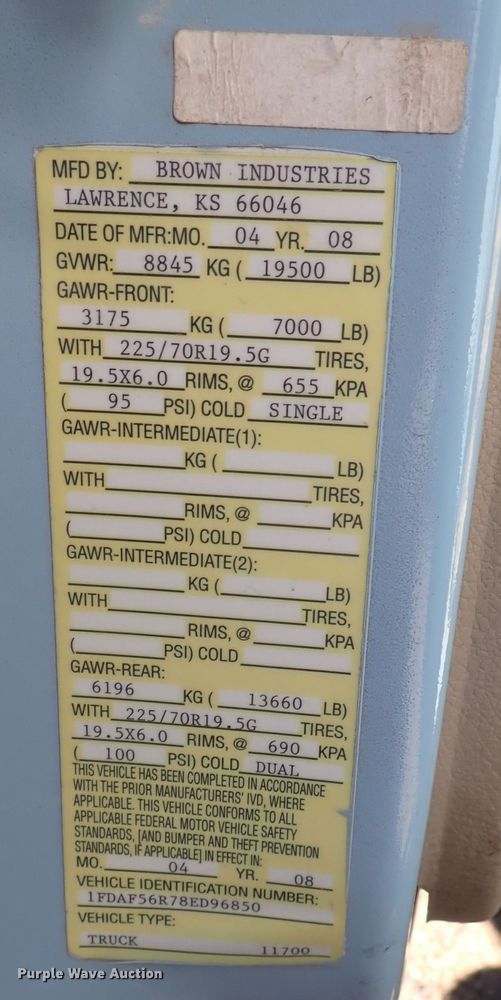 image for item DN2162 2008 Ford F550 Super Duty XL  box truck