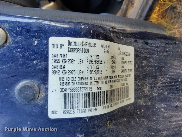 image for item DN5265 2005 Chrysler PT Cruiser