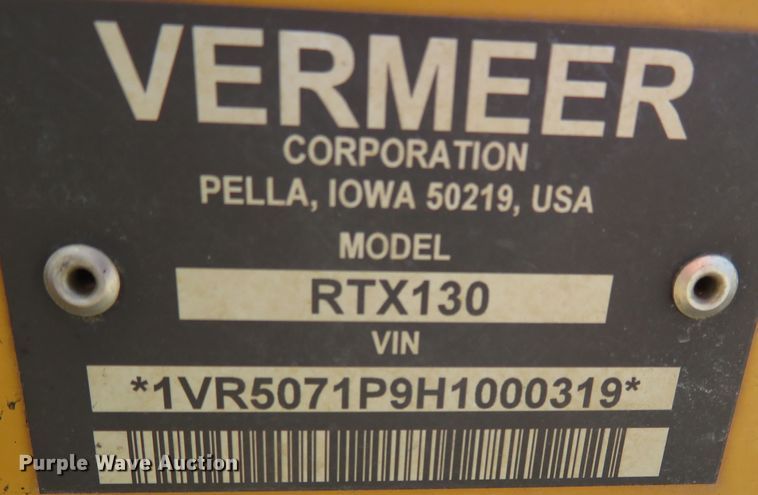 image for item DN7794 2017 Vermeer RTX130  trencher