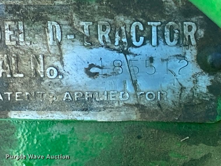 image for item EX9658 1949 John Deere D  tractor