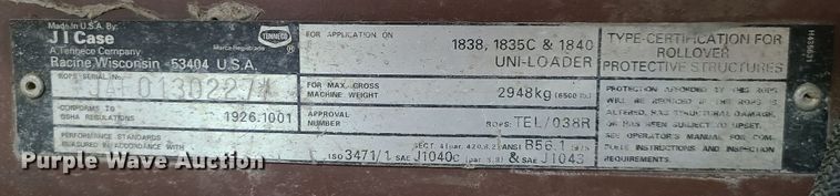 image for item GO9455 1994 Case 1840  skid steer loader